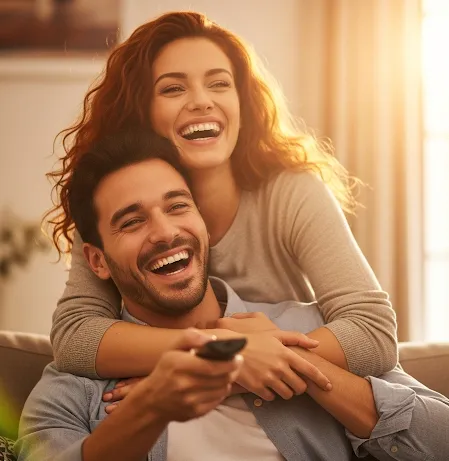 Pareja viendo TV
